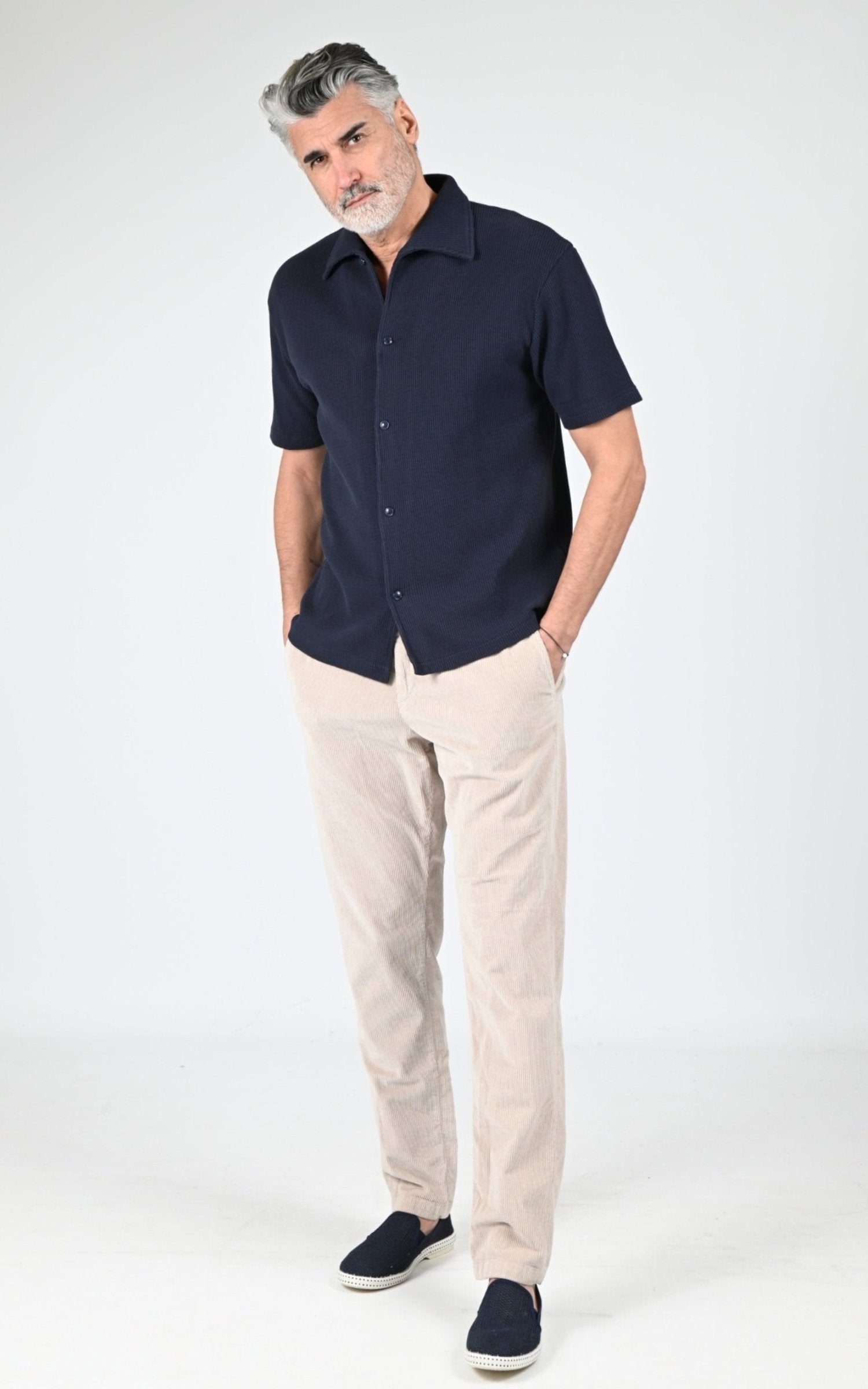 Chemise Textile Homme Rivieras, modèle Bembridge de couleur marine
