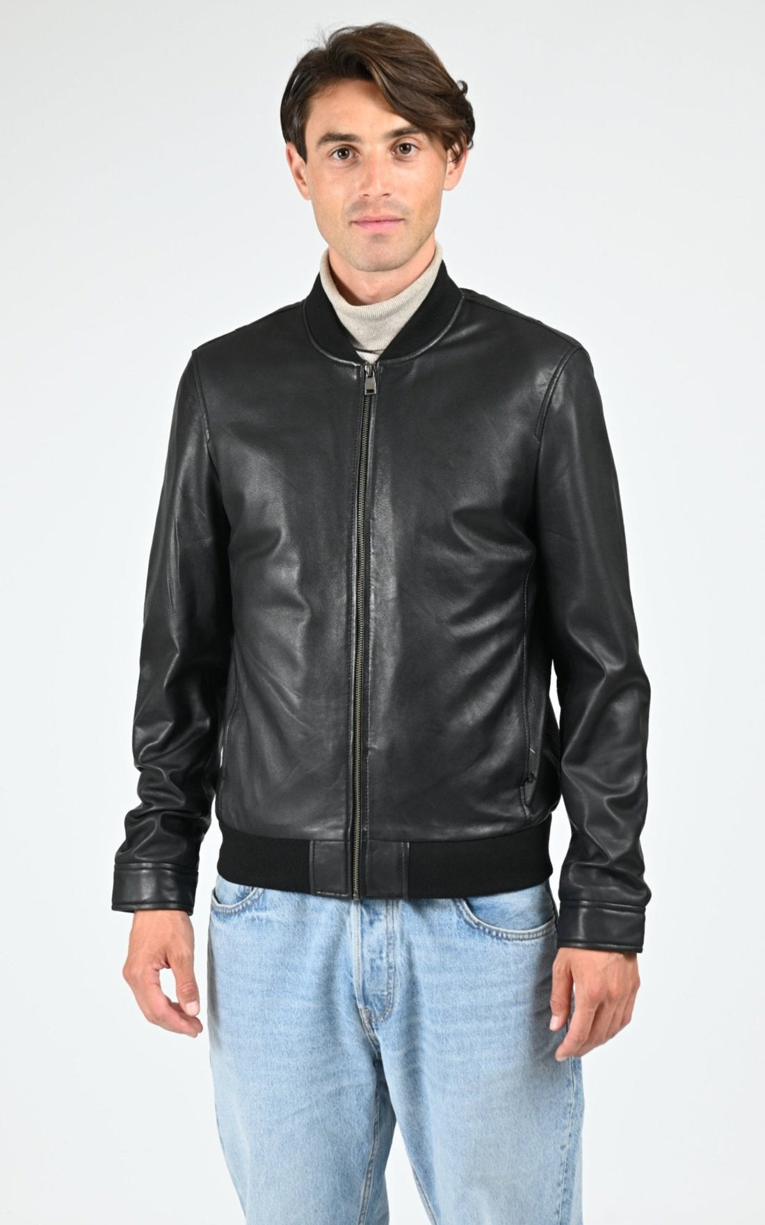 Blouson Cuir Homme La Canadienne, modèle Ben de couleur noir