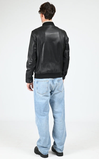 Blouson Cuir Homme La Canadienne, modèle Ben de couleur noir