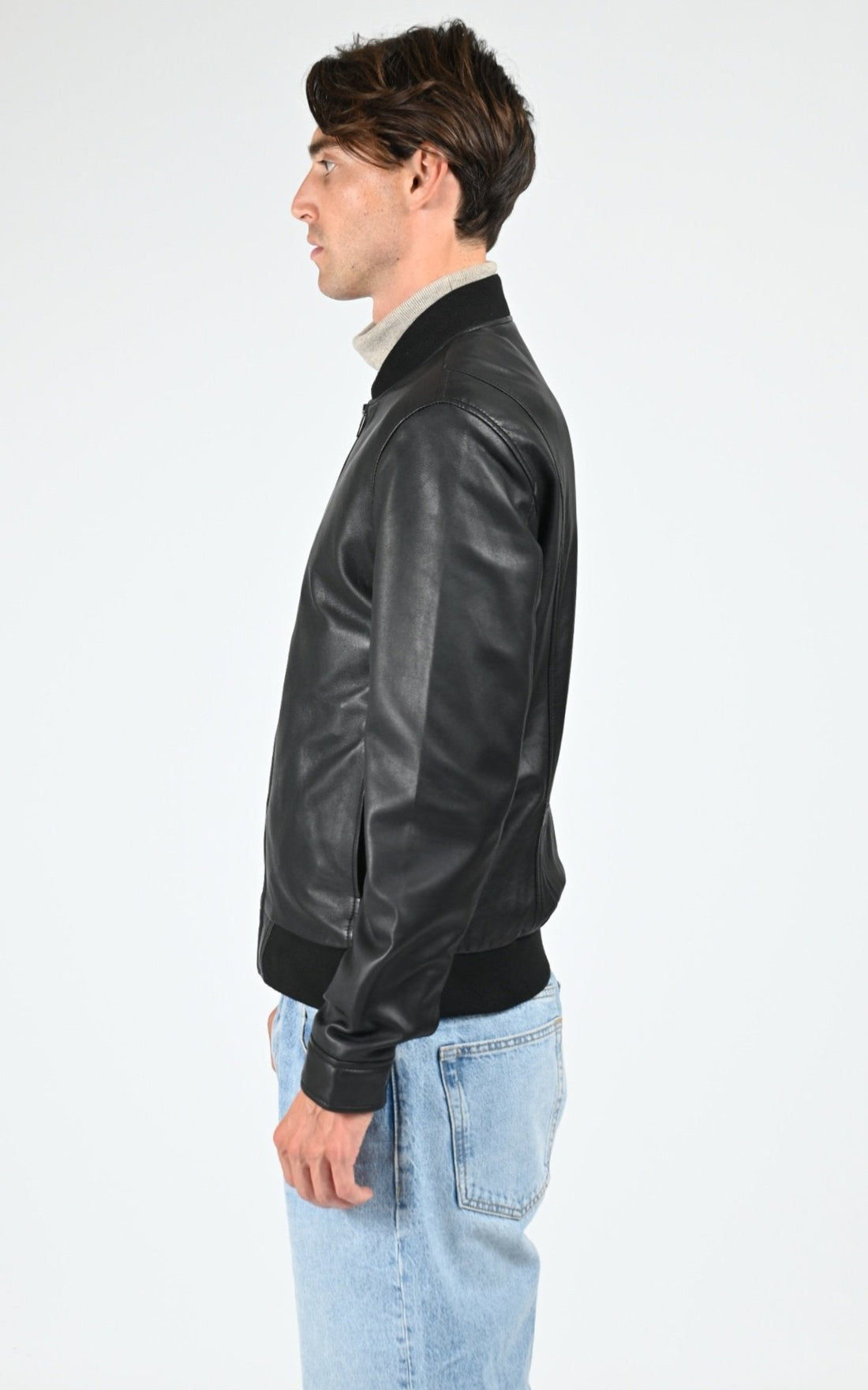 Blouson Cuir Homme La Canadienne, modèle Ben de couleur noir