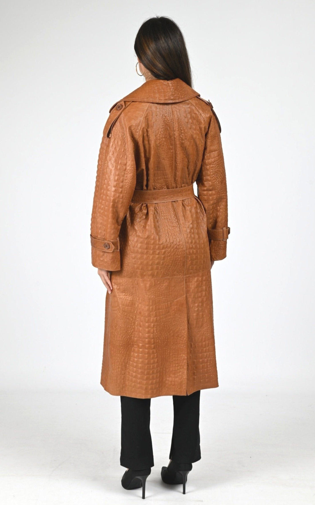 Manteau Cuir Femme Flo-Clo, modèle Betalis leather de couleur cuoio