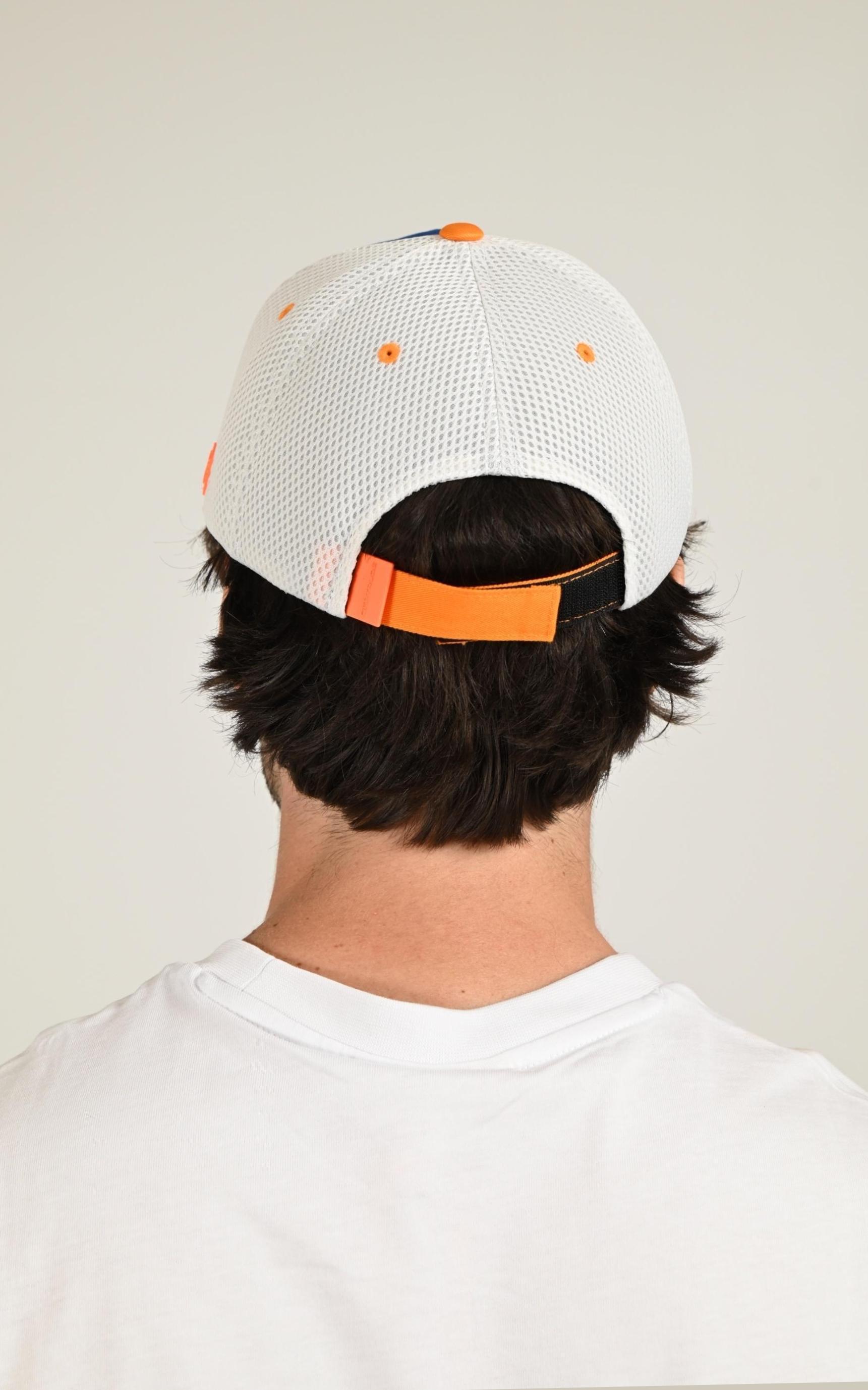 Casquette Textile Mixte Gertrude Et Gaston, modèle Billy 2 tones de couleur saphir / orange