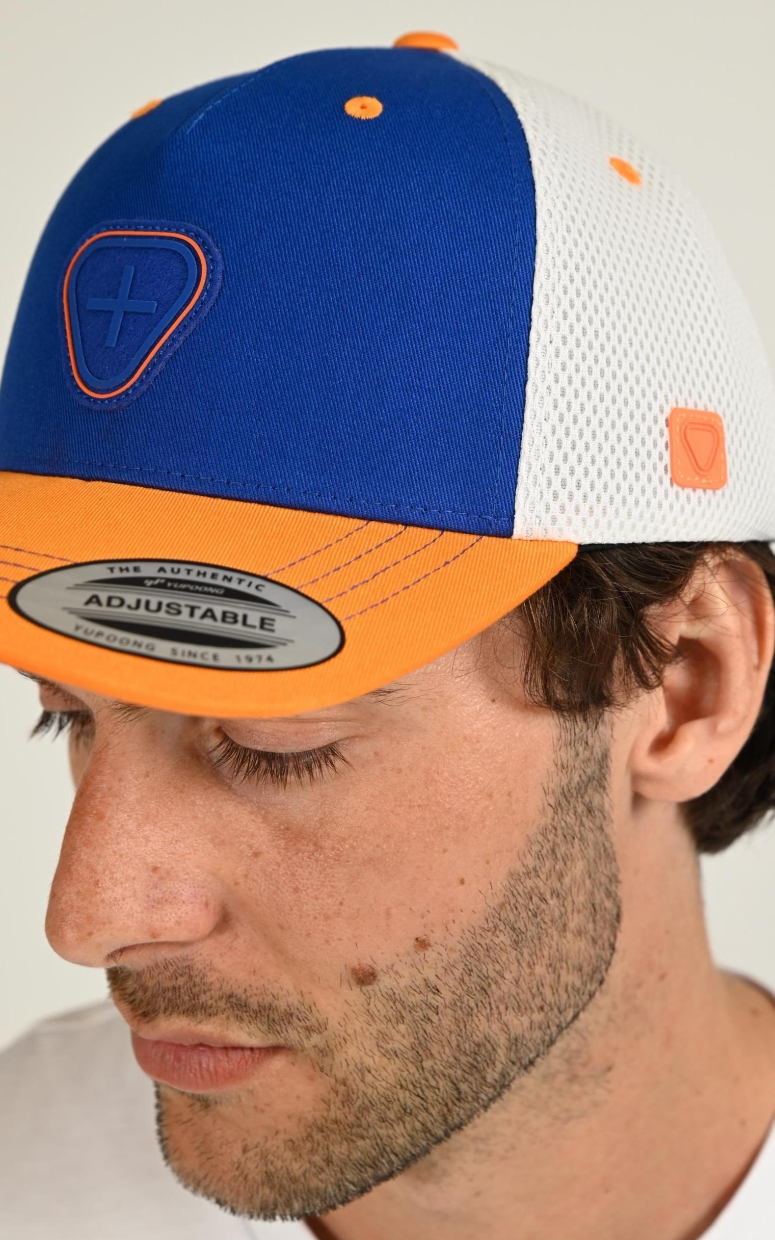 Casquette Textile Mixte Gertrude Et Gaston, modèle Billy 2 tones de couleur saphir / orange