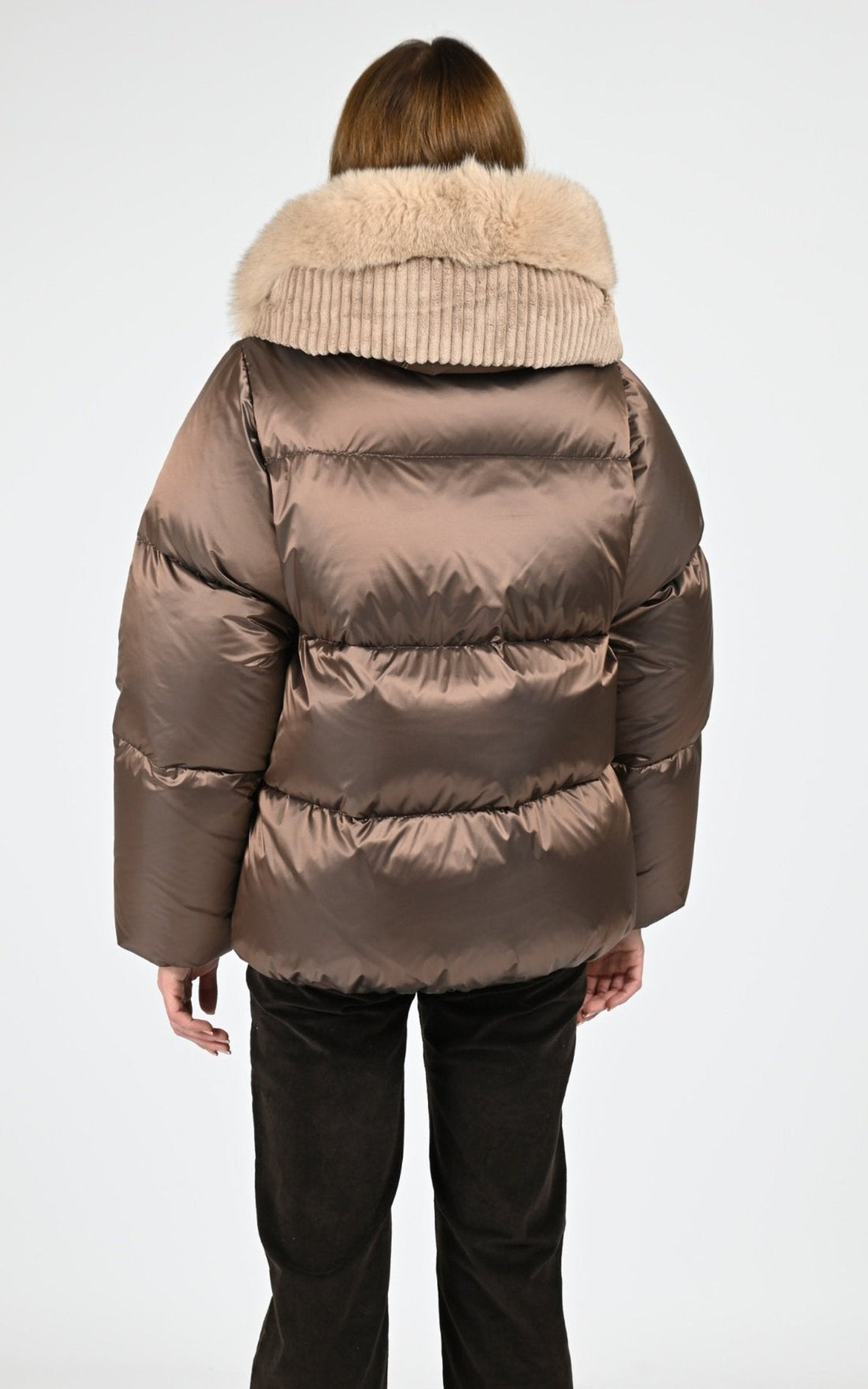Doudoune Textile Femme Flo-Clo, modèle Bimbolino de couleur moka