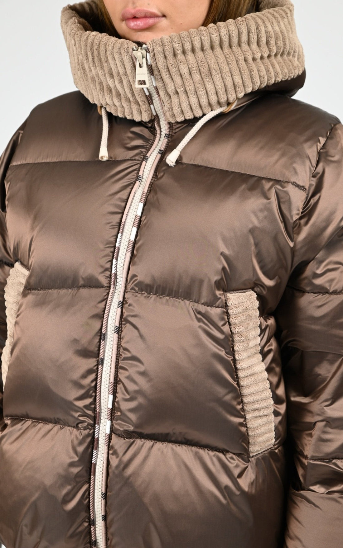 Doudoune Textile Femme Flo-Clo, modèle Bimbolino de couleur moka