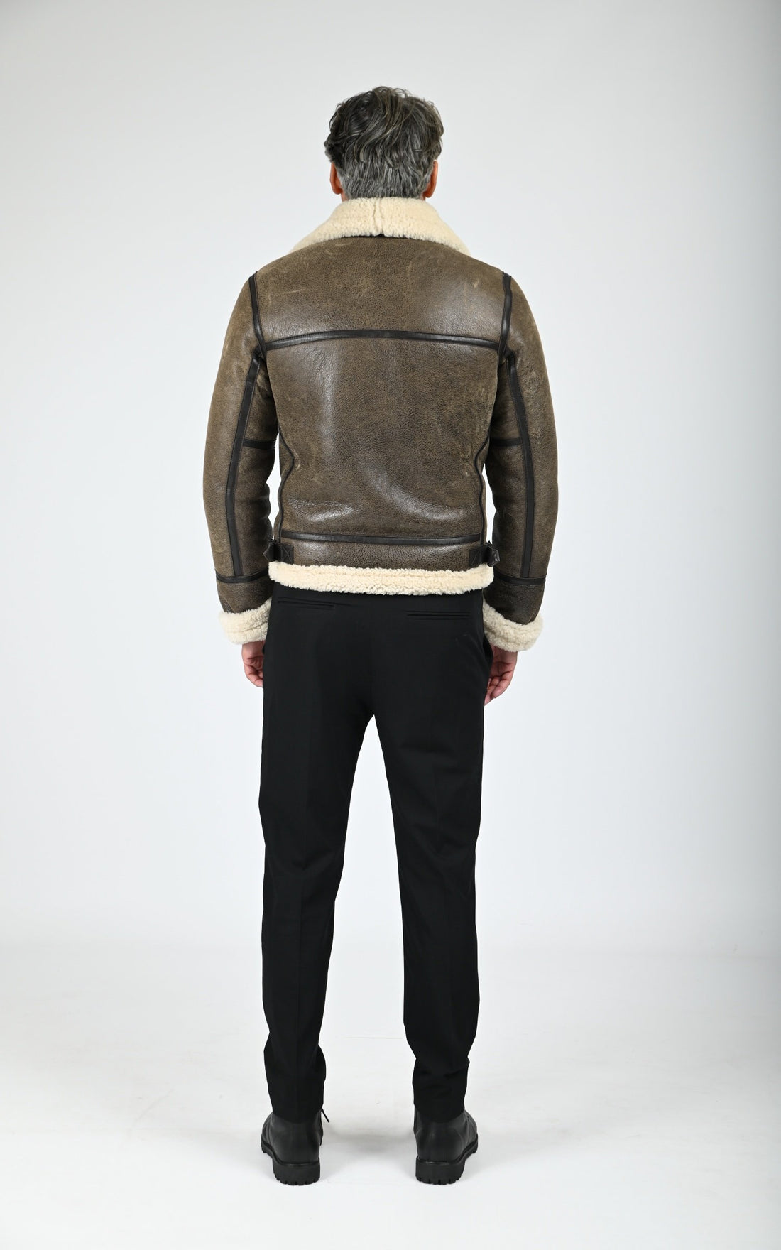 Bombardier en cuir de mouton marron