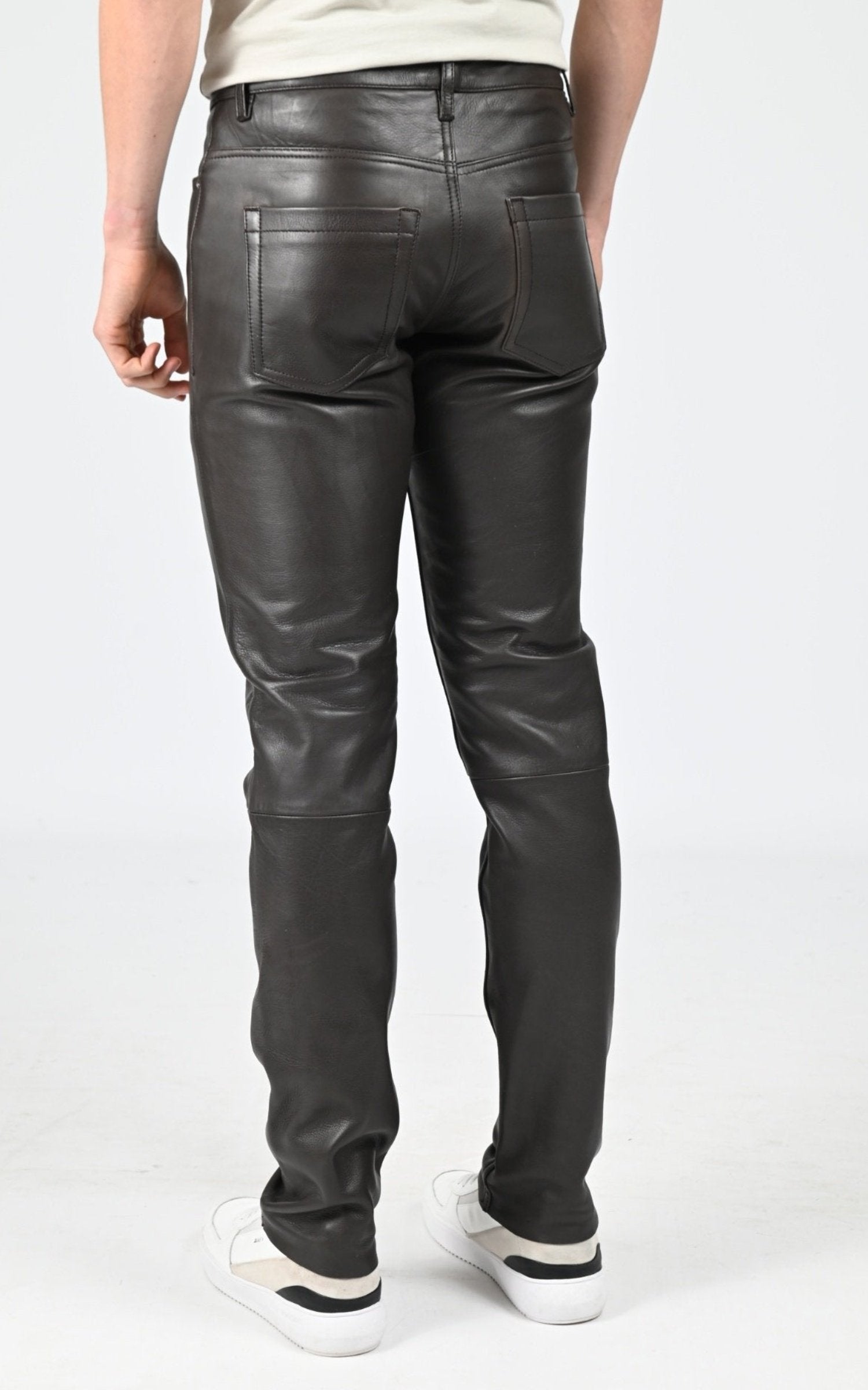 Pantalon Cuir Homme Daytona 73, modèle Booling 101493 de couleur marron