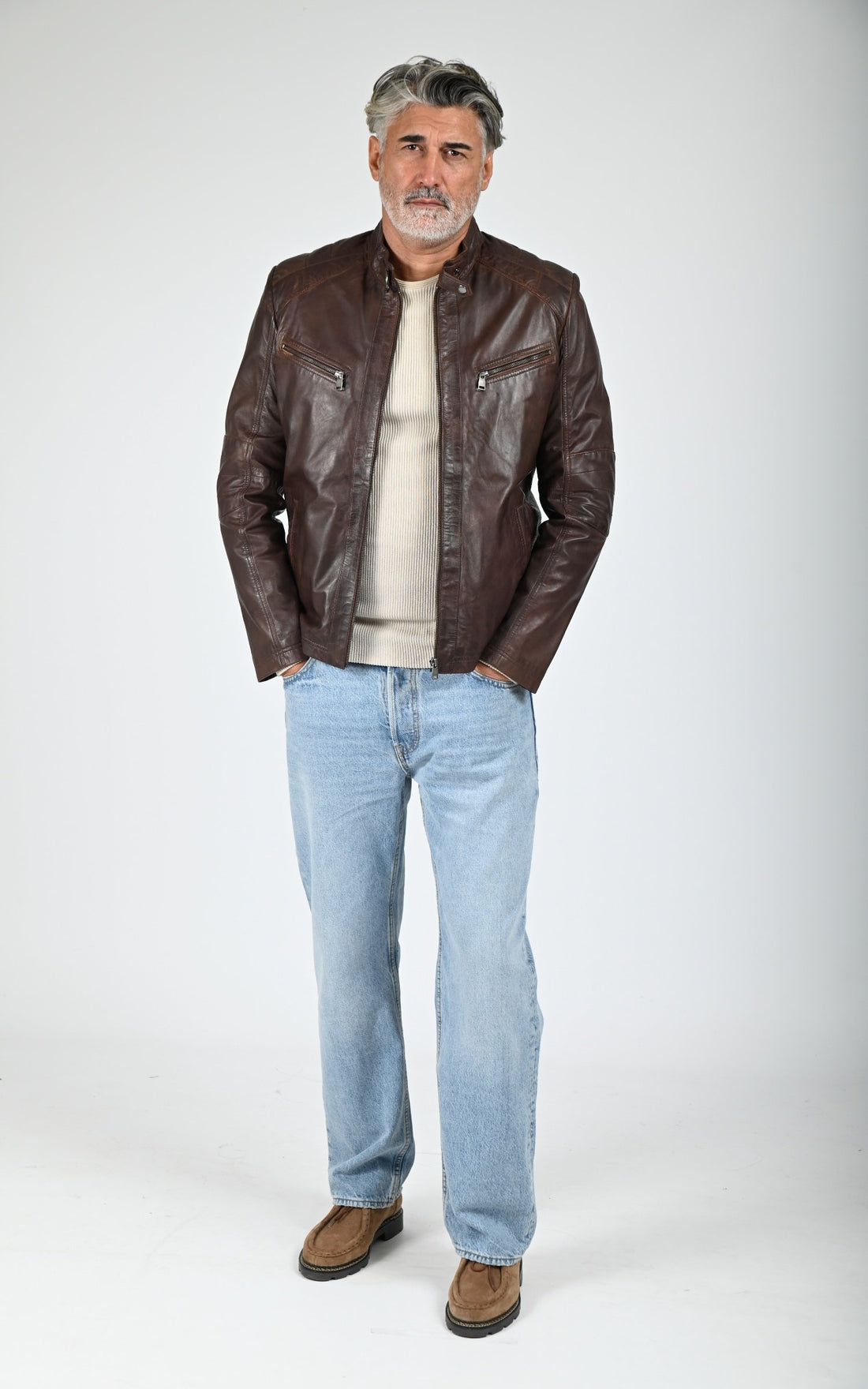Blouson Bulk cuir marron