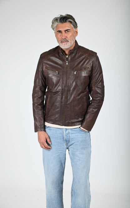 Blouson Bulk cuir marron