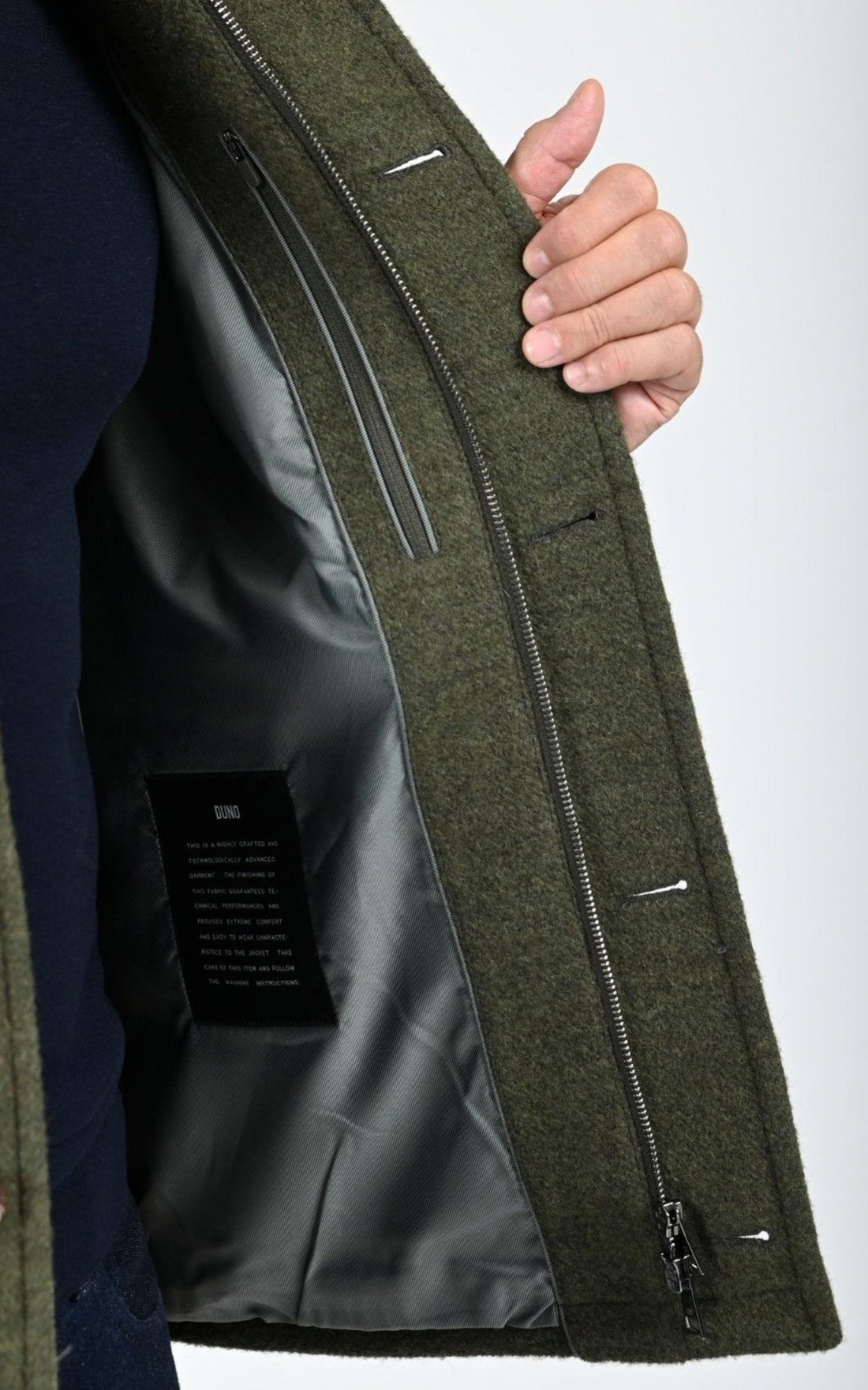 Veste Textile Homme Duno, modèle Bullet de couleur verde militare
