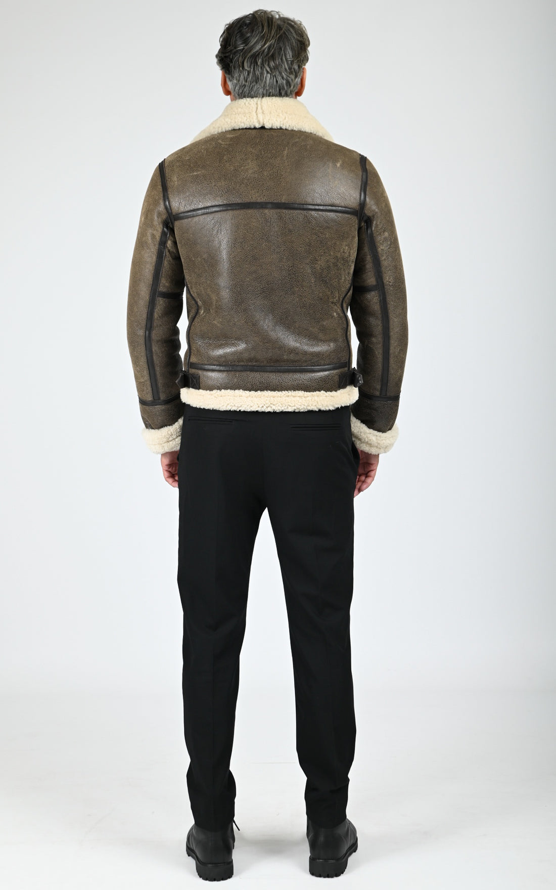 Bombardier en cuir de mouton marron