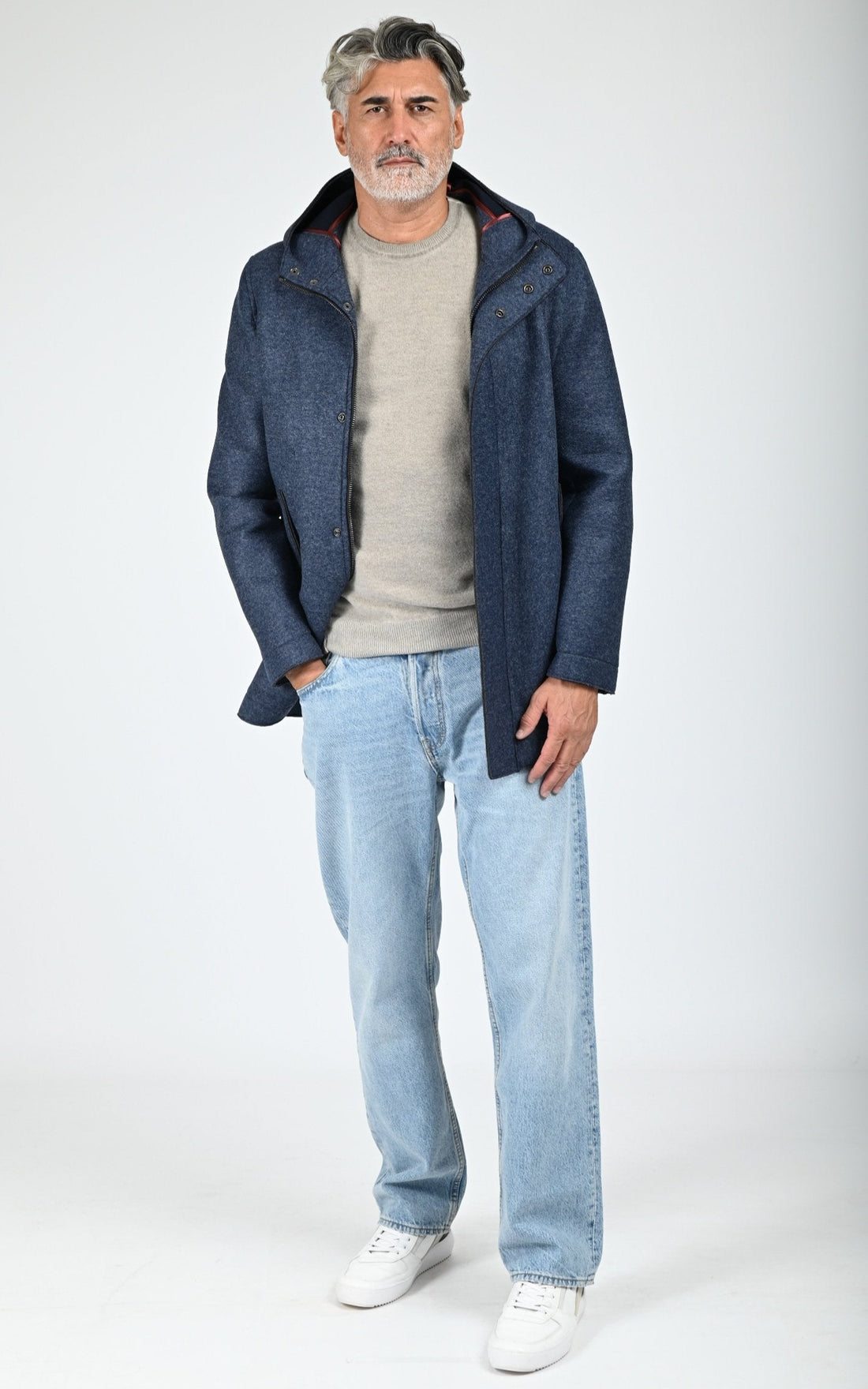 Pull en laine imprimé Bristol beige