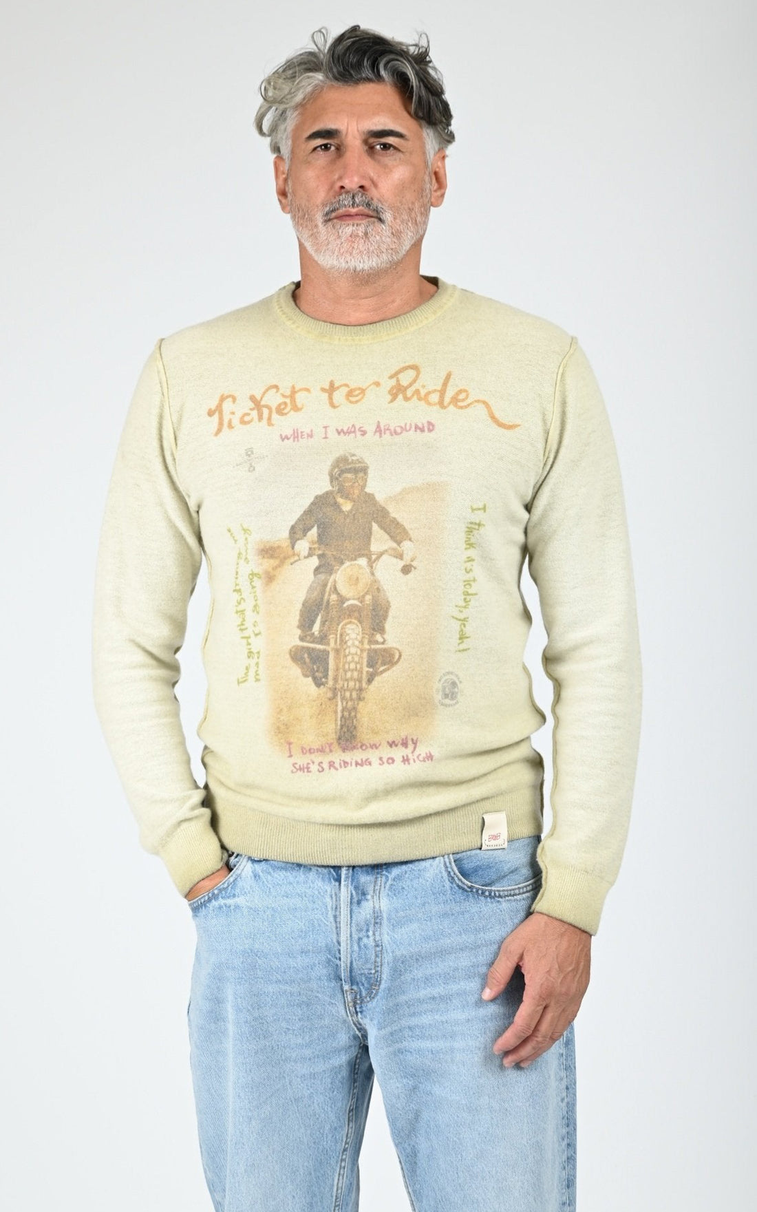 Pull en laine imprimé Bristol vert