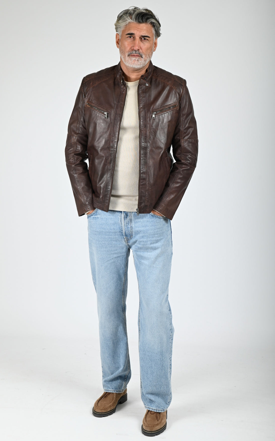 Blouson Bulk cuir marron