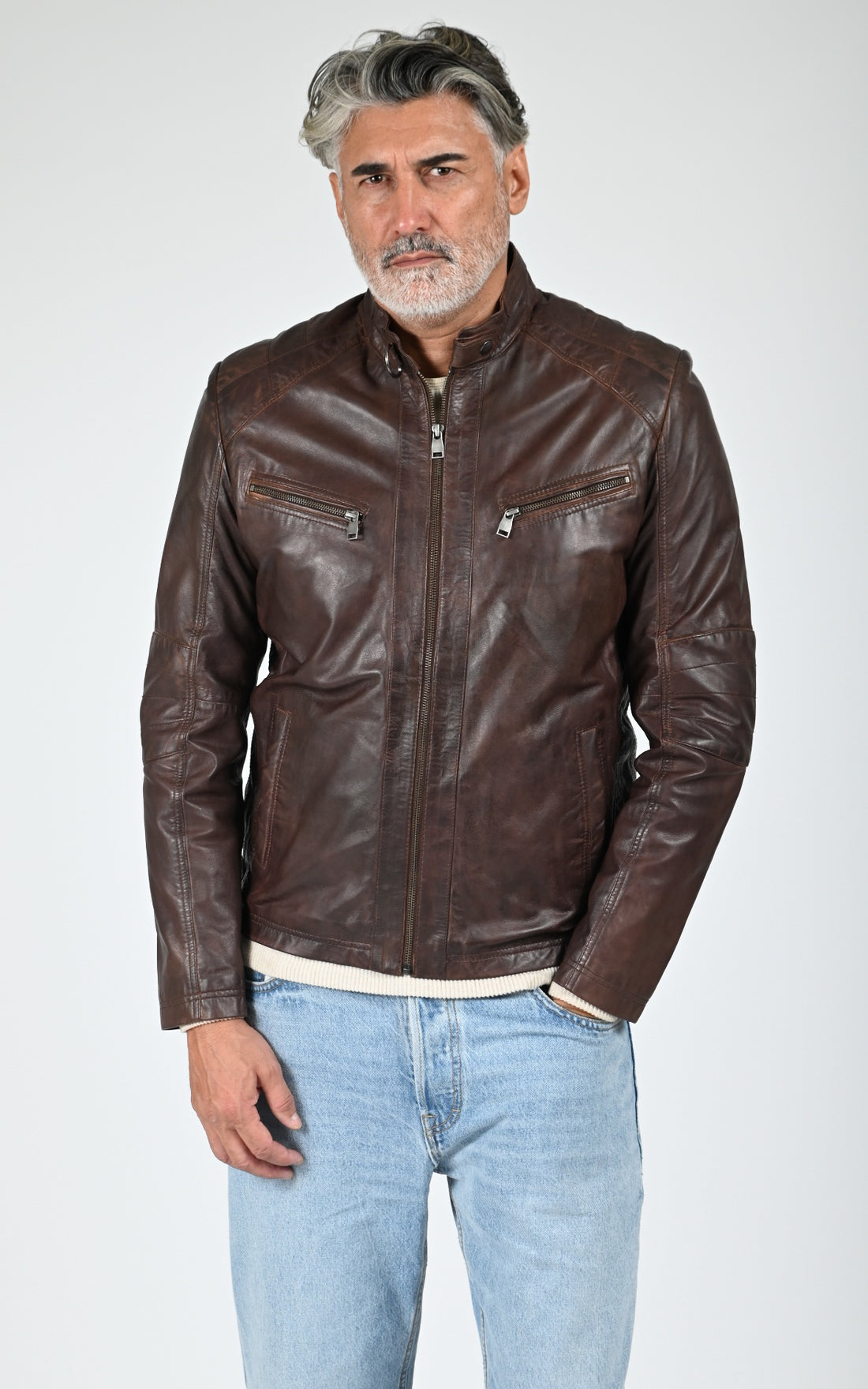 Blouson Bulk cuir marron