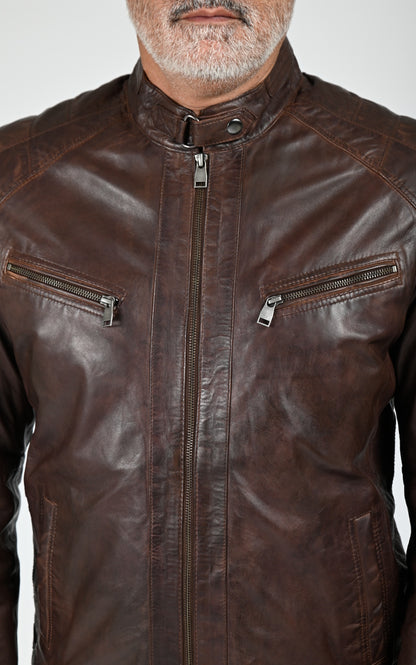 Blouson Bulk cuir marron