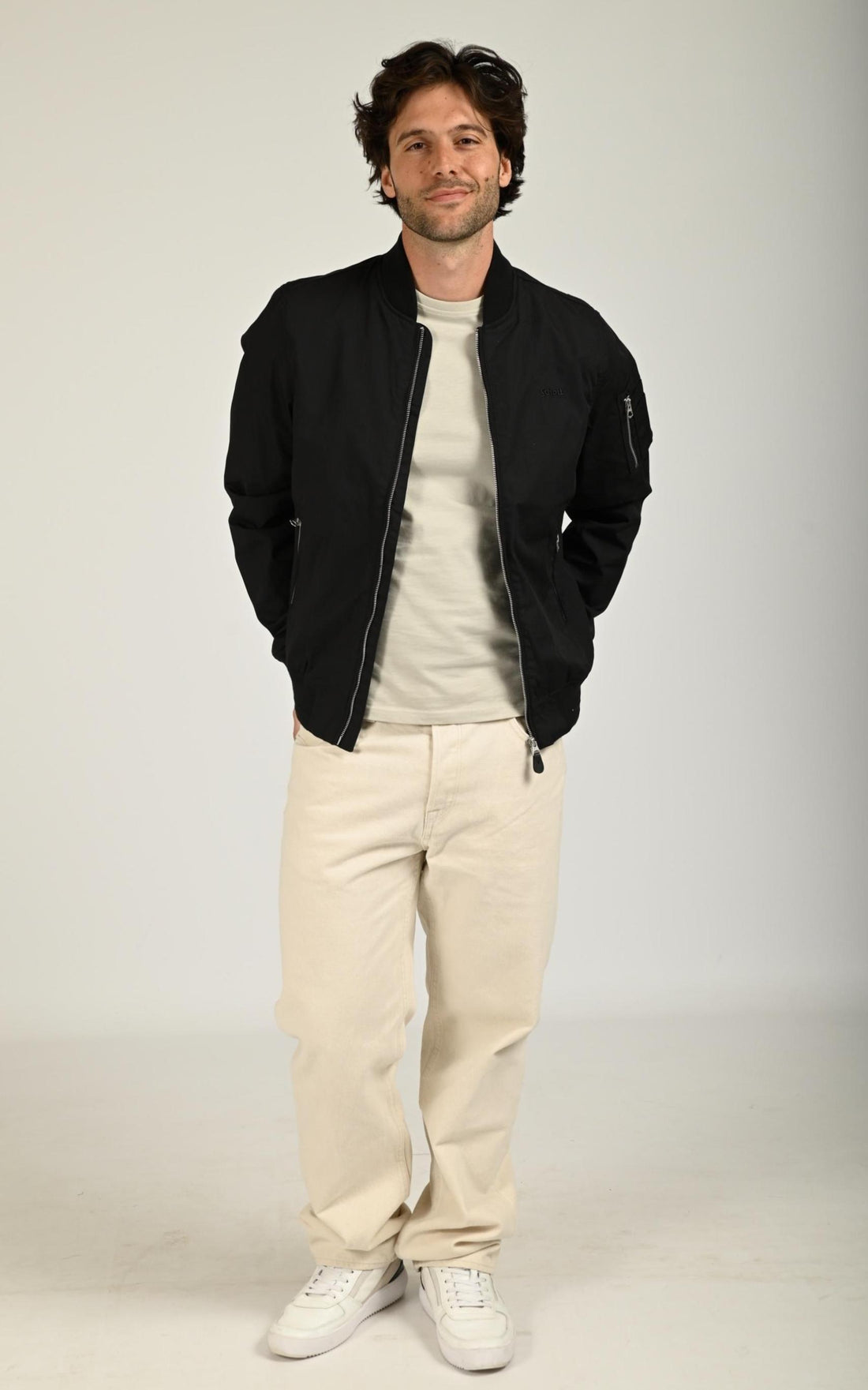 Blouson Textile Homme Schott, modèle Cabers de couleur black