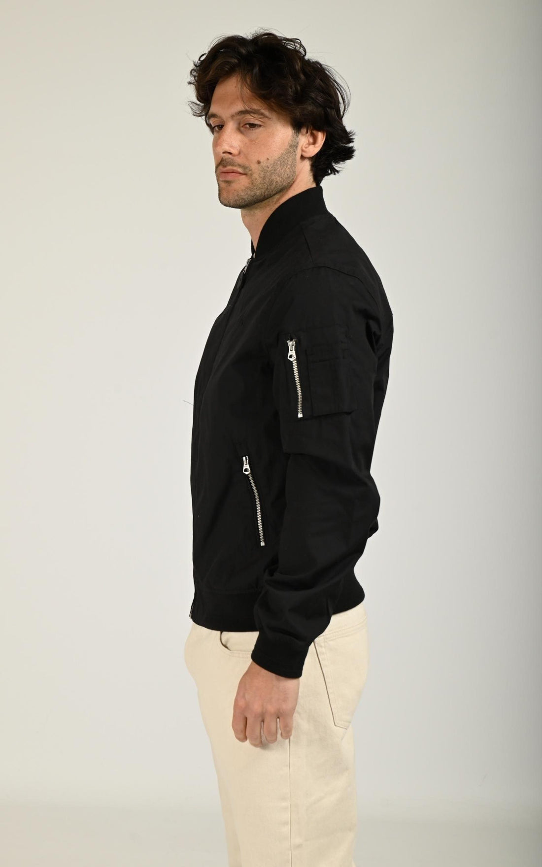 Blouson Textile Homme Schott, modèle Cabers de couleur black