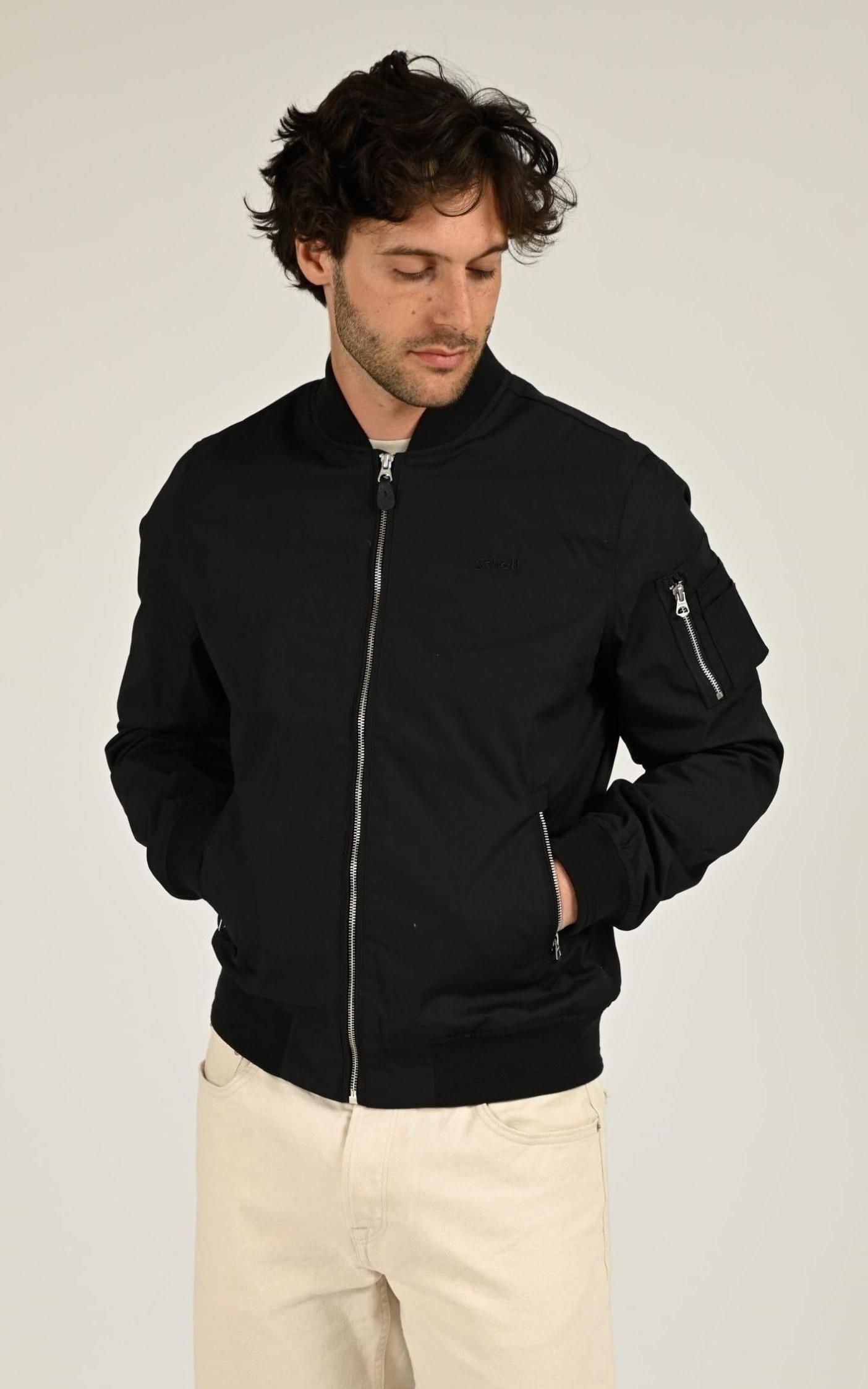 Blouson Textile Homme Schott, modèle Cabers de couleur black 1