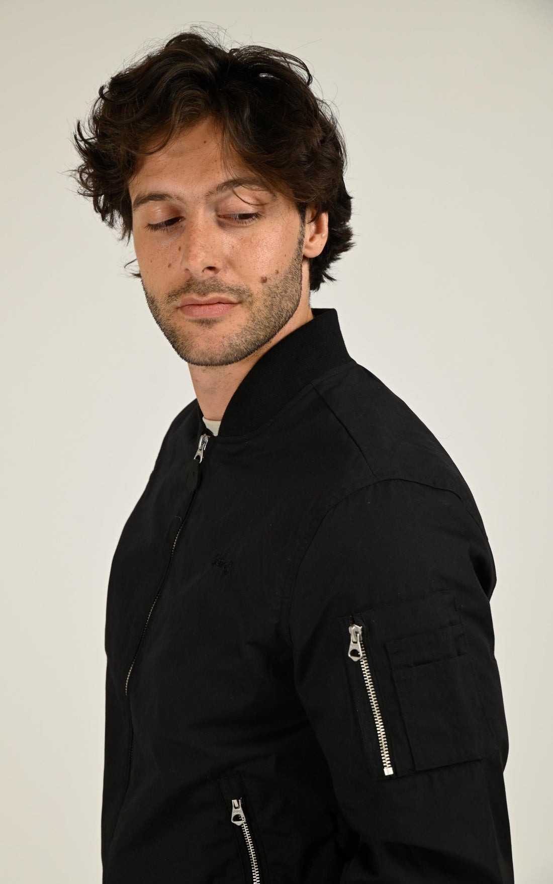 Blouson Textile Homme Schott, modèle Cabers de couleur black