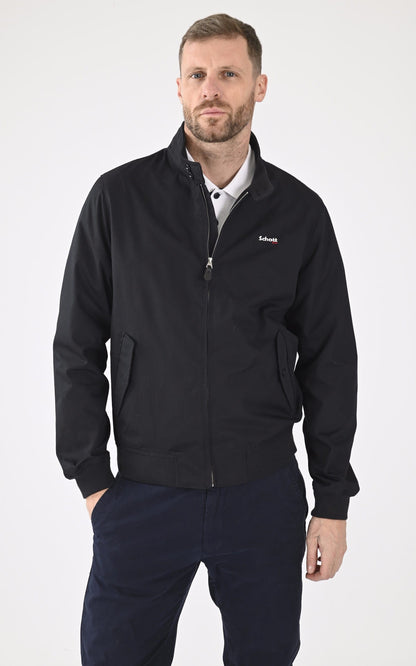 Blouson textile homme Schott, modèle Cabl1220 de couleur Bleu - vue fermée