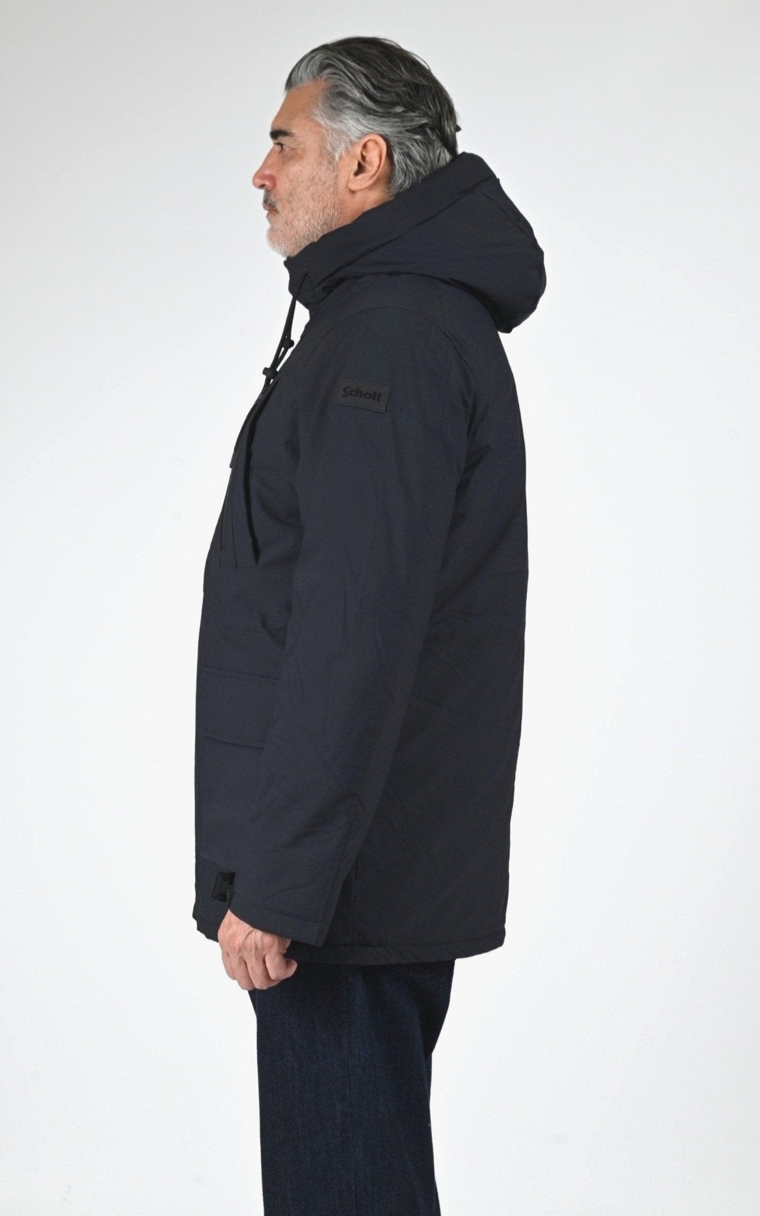 Parka Textile Homme Schott, modèle Camden de couleur navy 3