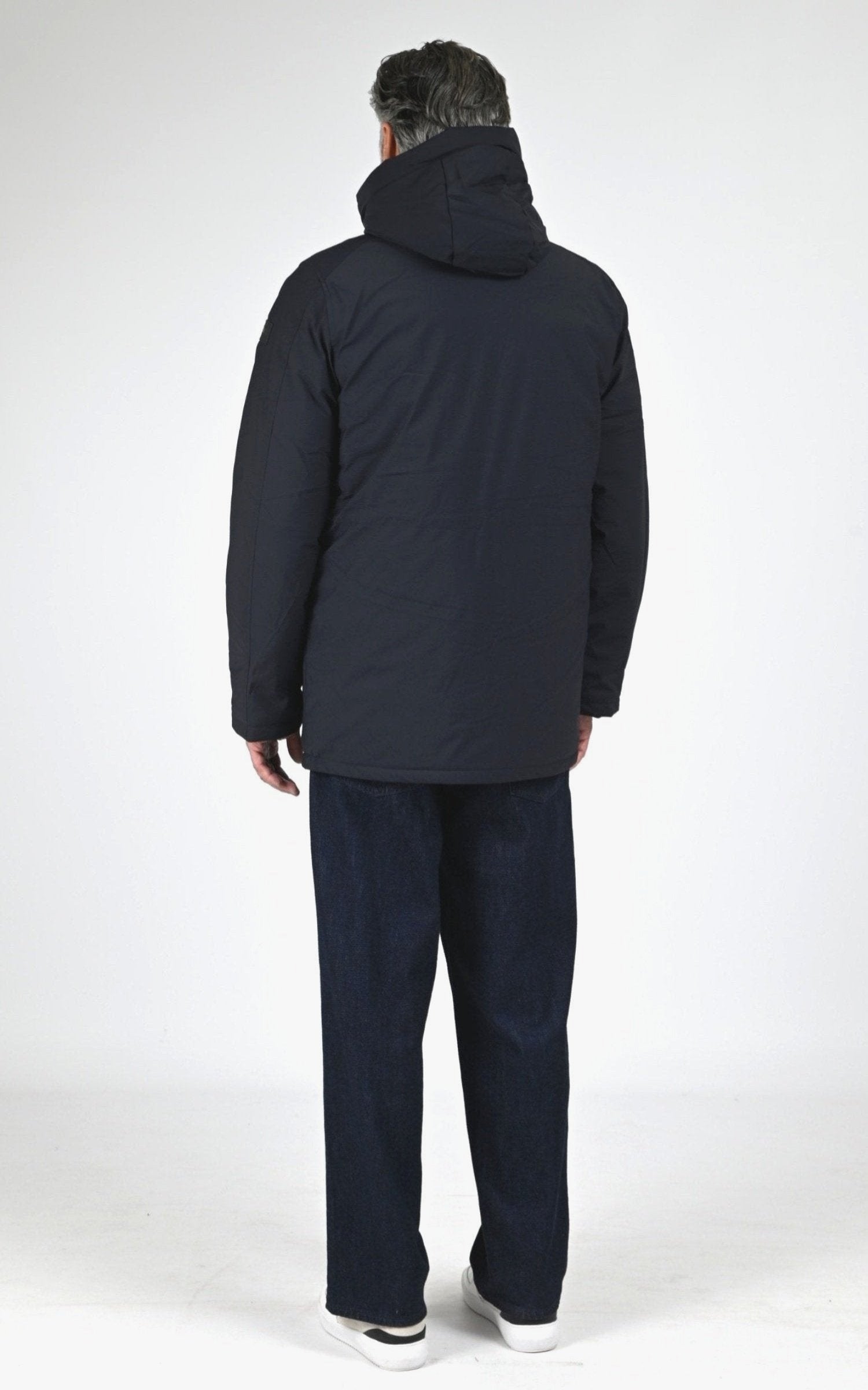 Parka Textile Homme Schott, modèle Camden de couleur navy