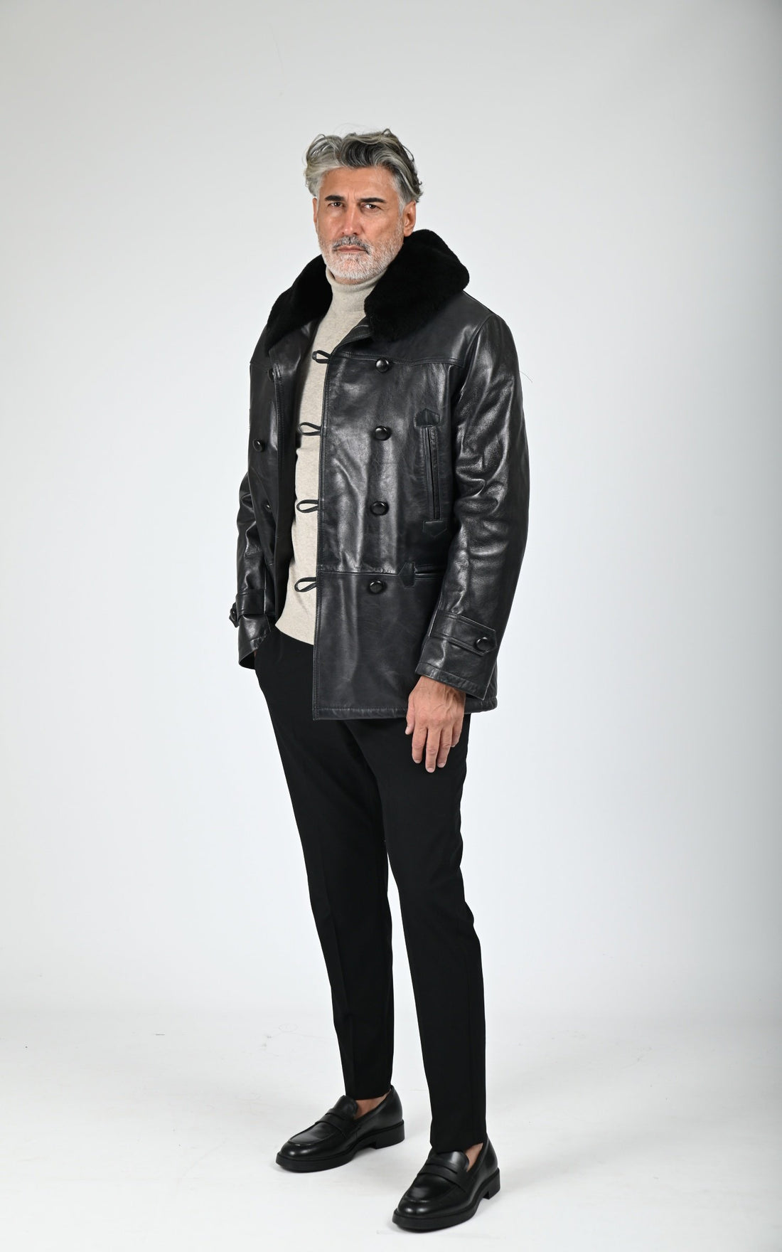 Authentique Canadienne cuir noir