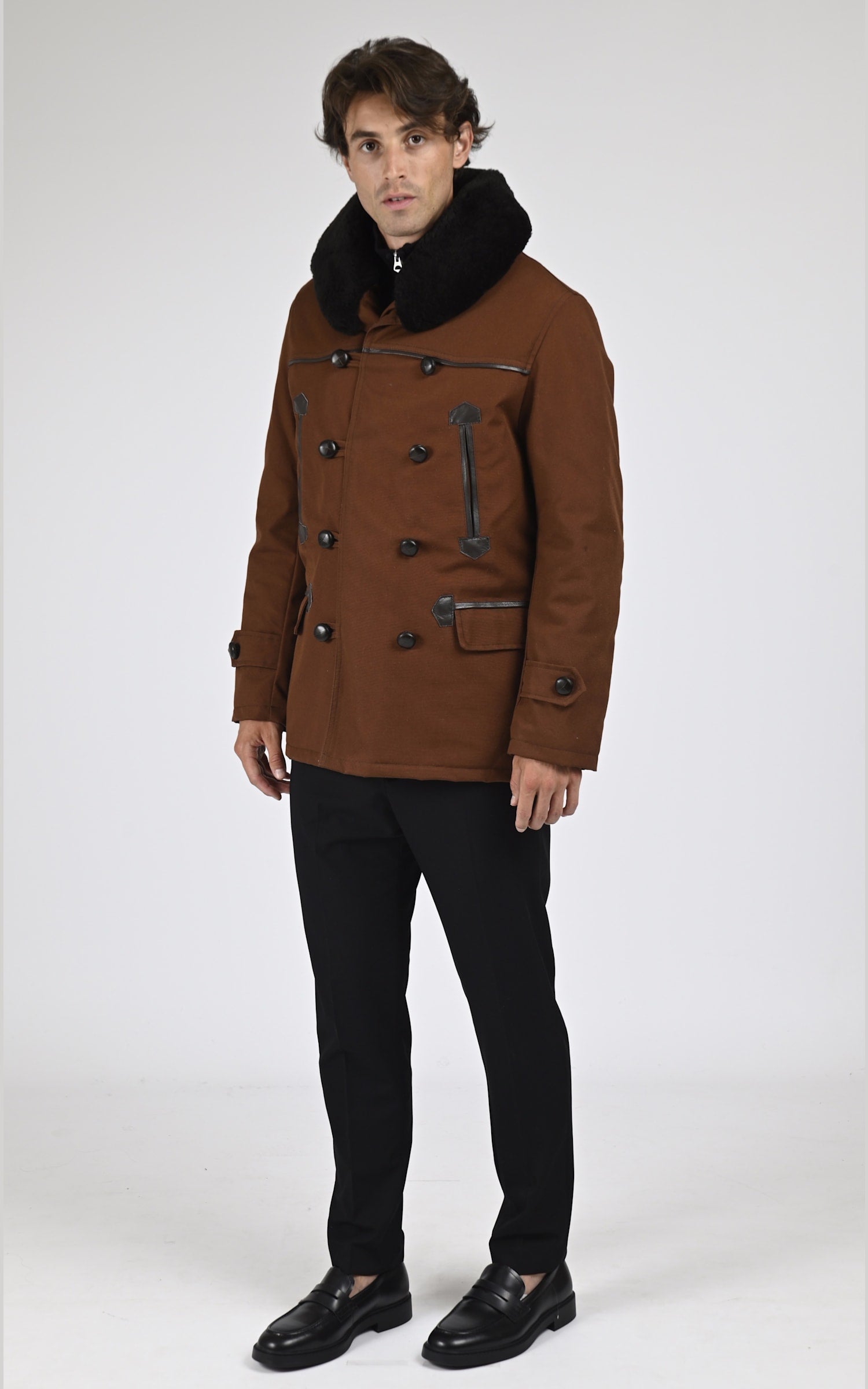 Veste Textile Homme La canadienne, modèle Canadienne 2 de couleur marron