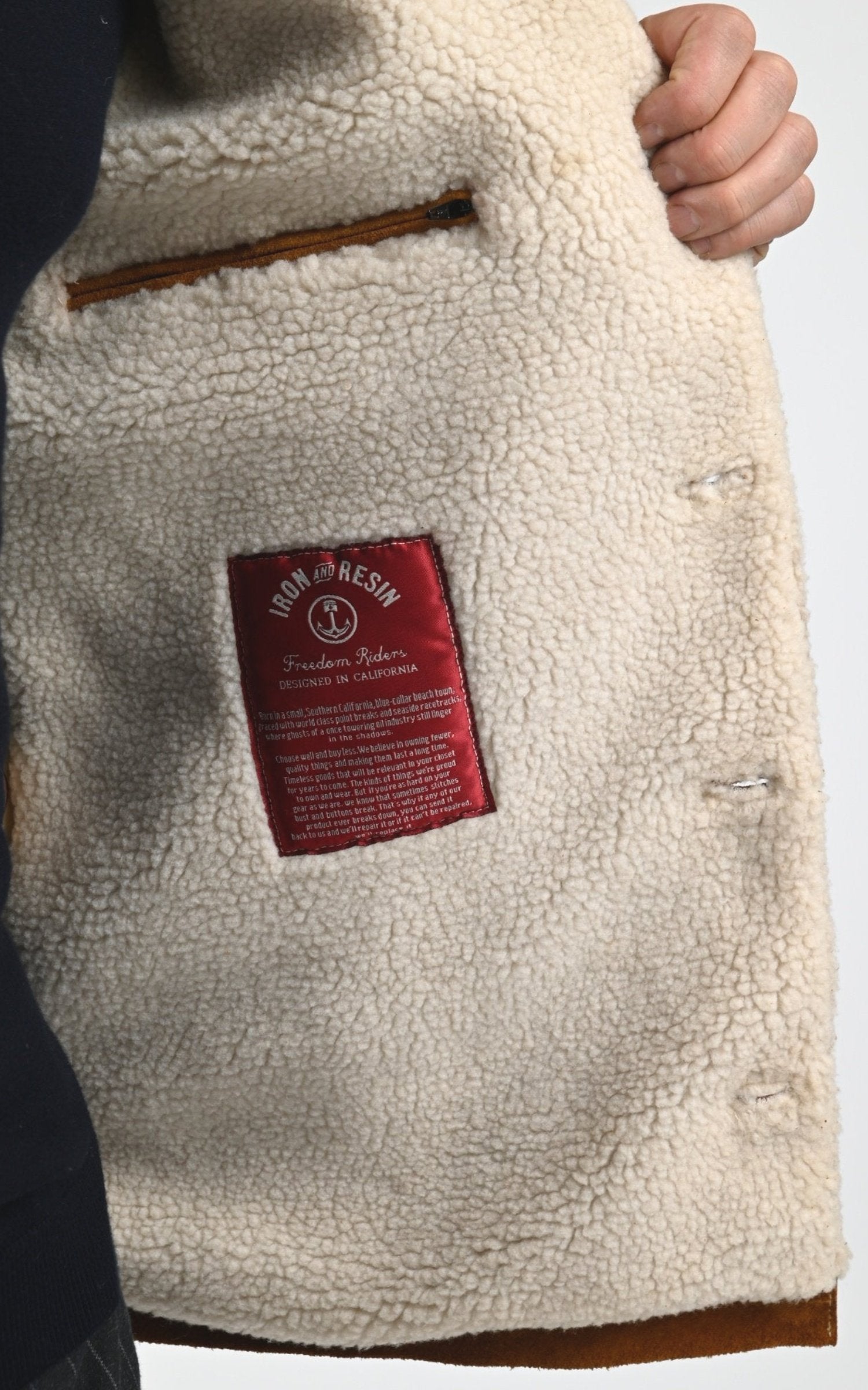 Veste Daim Homme Iron And Resin, modèle Caravan 103682 de couleur cognac 5