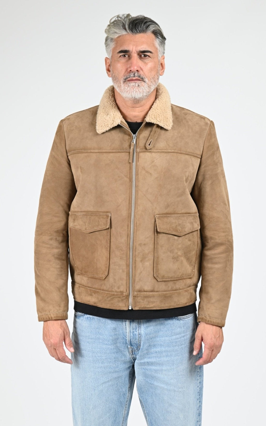 Blouson Daim Homme Smarty, modèle Casimiro 7768 de couleur beige 21