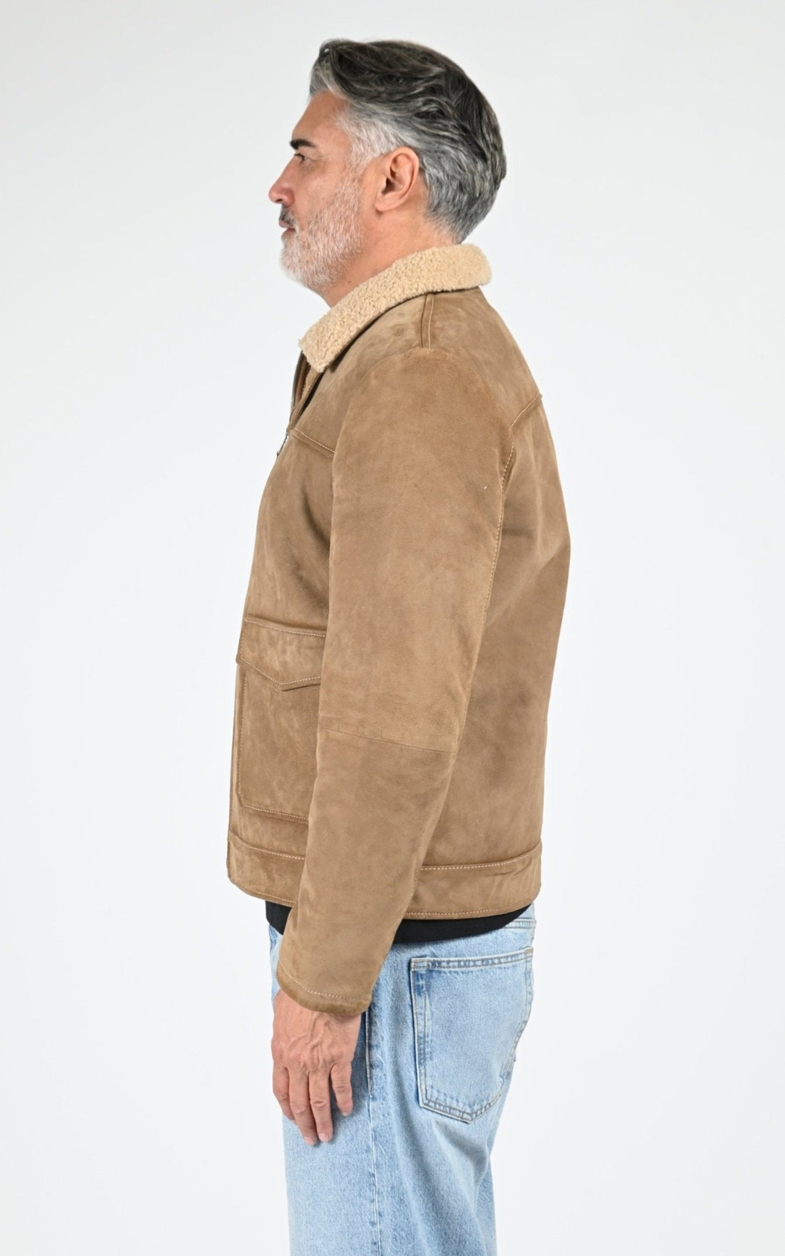 Blouson Daim Homme Smarty, modèle Casimiro 7768 de couleur beige 21