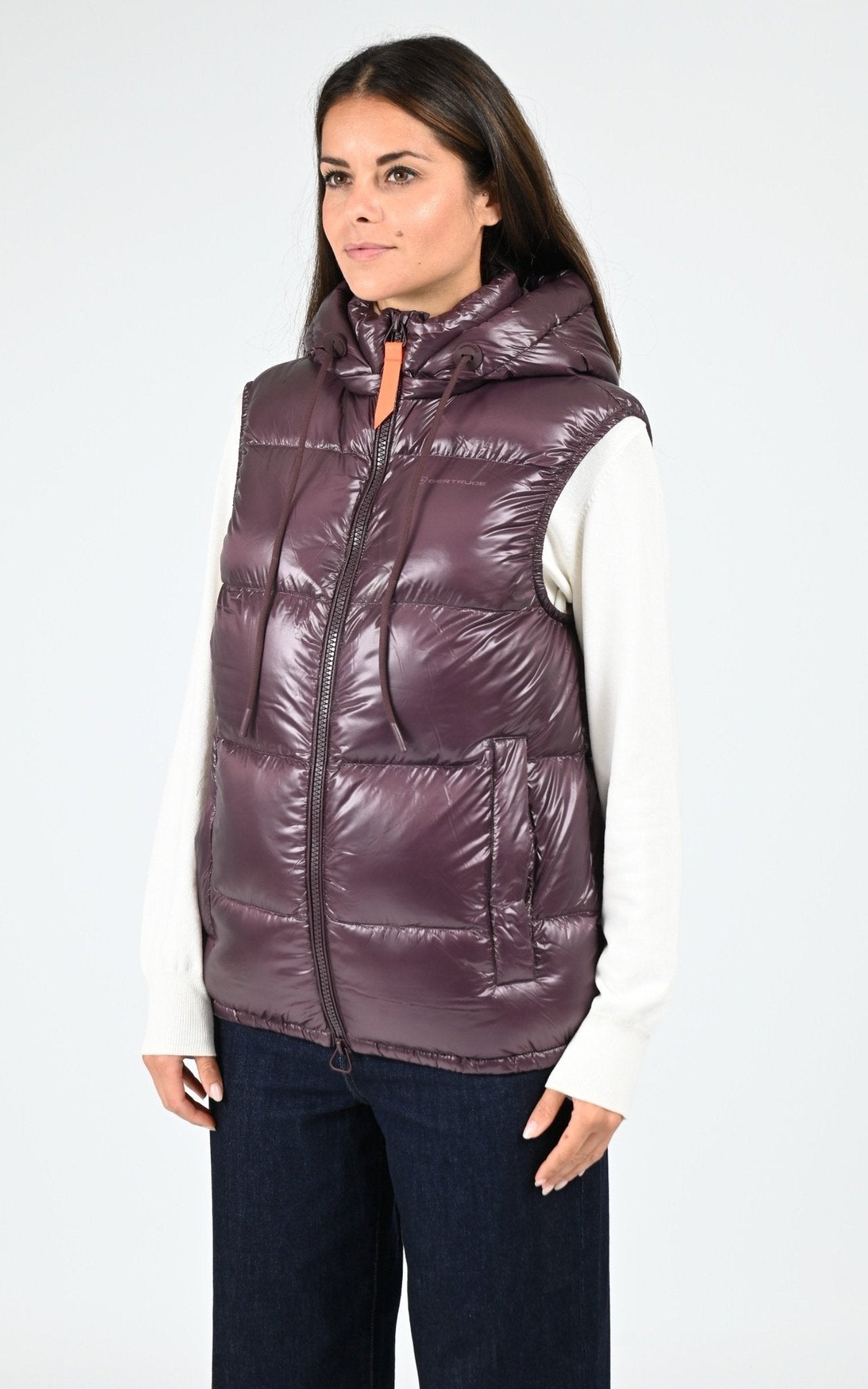 Gilet_doudoune Textile Mixte Gertrude, modèle Cesar de couleur burgundy 2