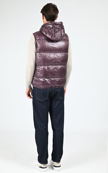 Gilet_doudoune Textile Mixte Gertrude, modèle Cesar de couleur burgundy