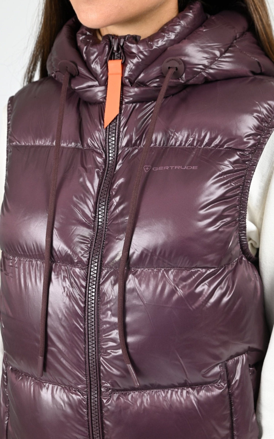 Gilet_doudoune Textile Mixte Gertrude, modèle Cesar de couleur burgundy