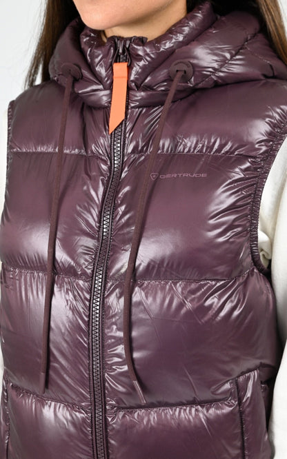 Gilet_doudoune Textile Mixte Gertrude, modèle Cesar de couleur burgundy