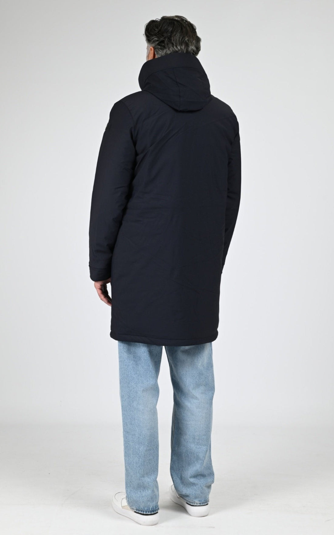 Parka Textile Homme Schott, modèle Chasen de couleur navy