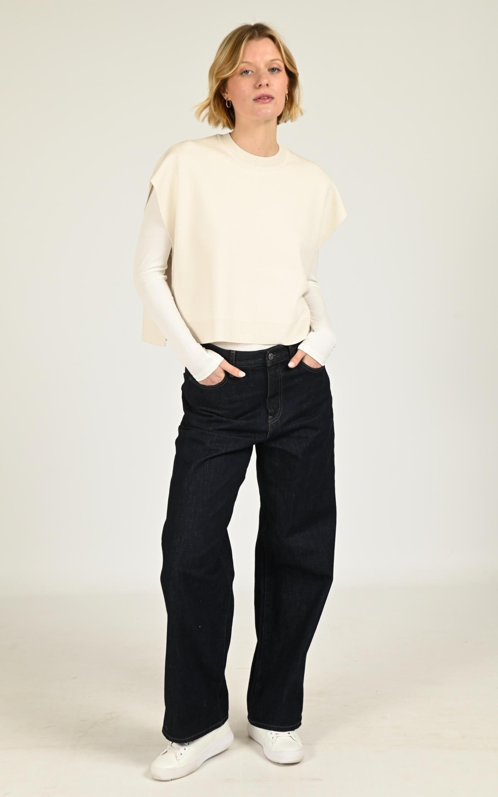 Pull Textile Femme Gertrude Et Gaston, modèle Cher de couleur creme