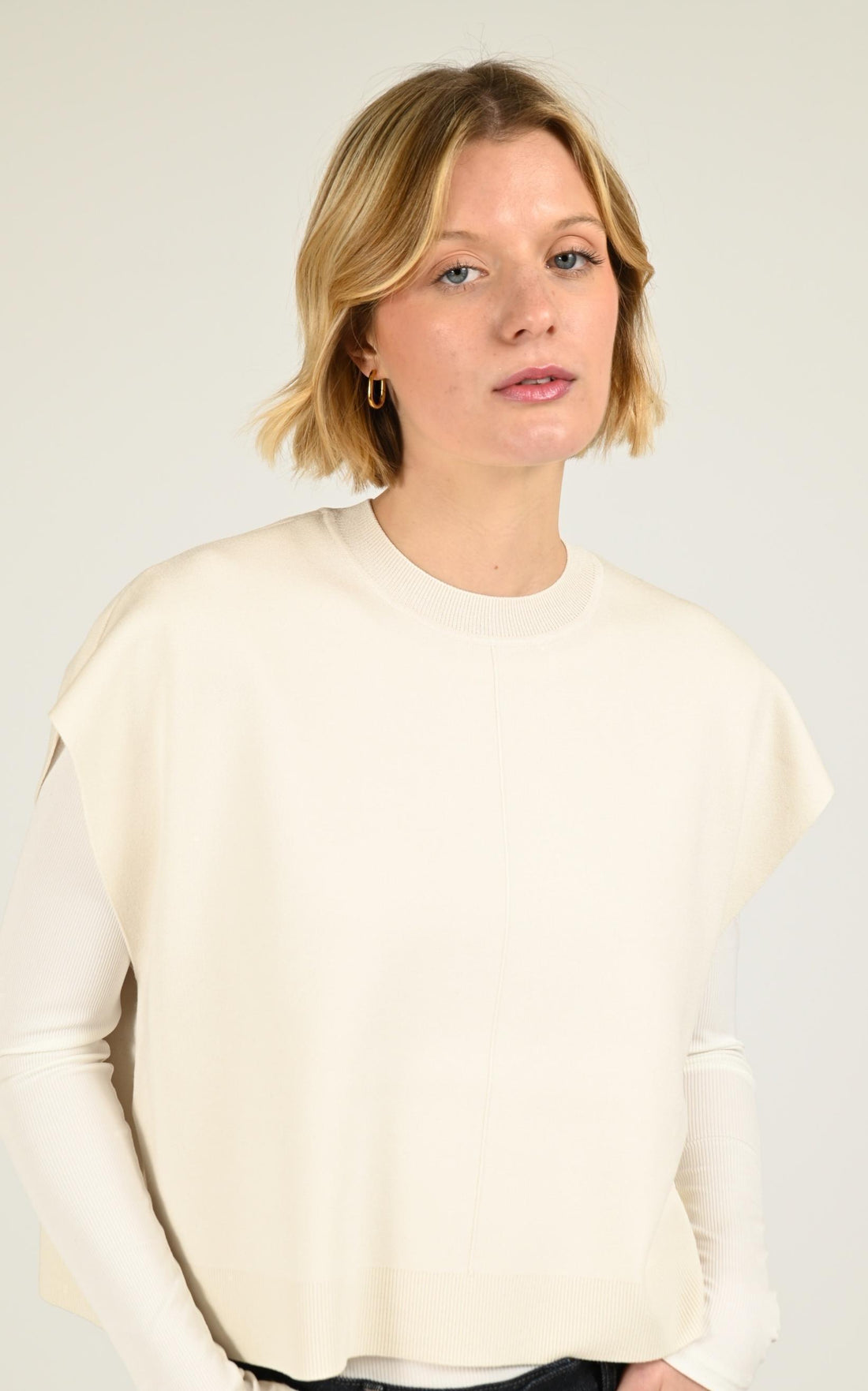 Pull Textile Femme Gertrude Et Gaston, modèle Cher de couleur creme