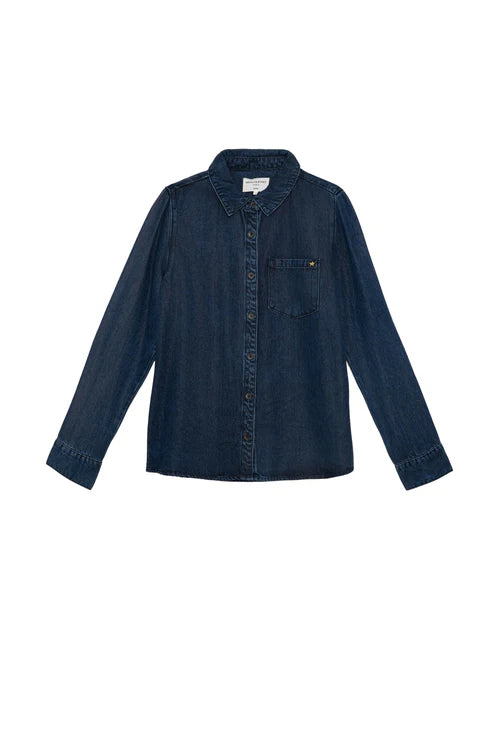 Chemisier denim Clem bleu marine 1