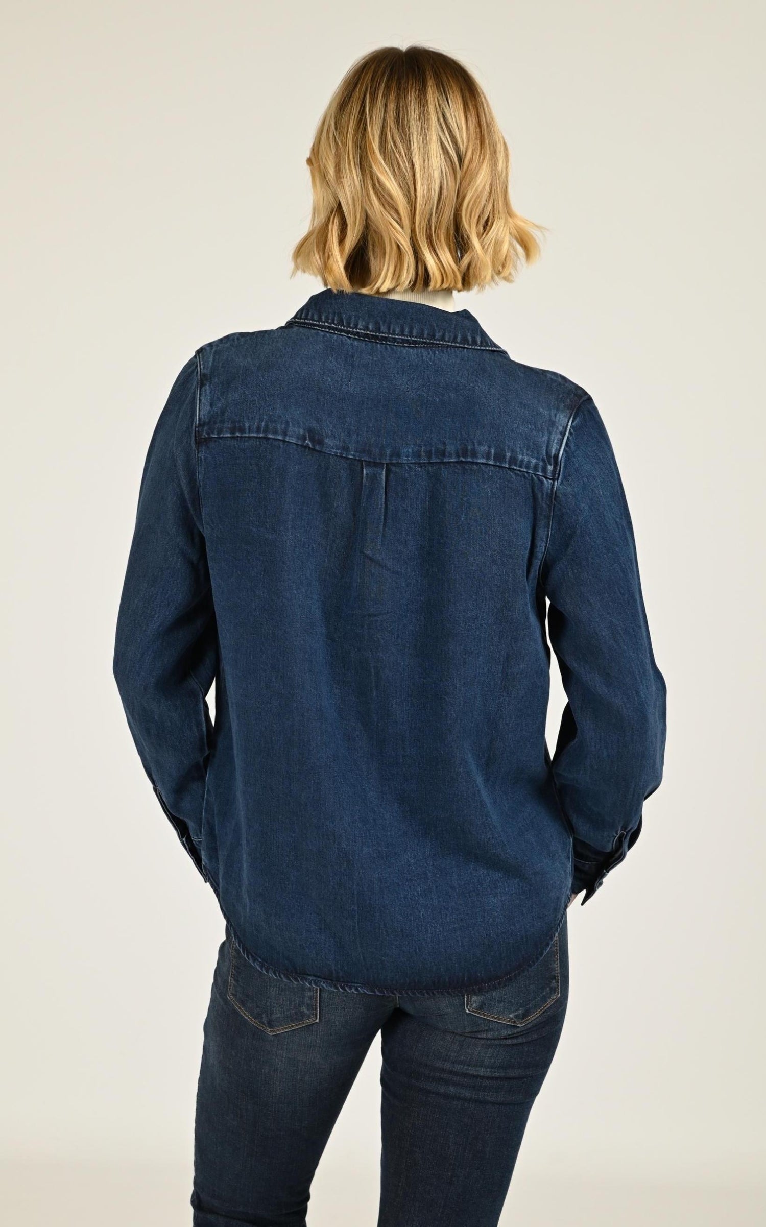 Chemisier Textile Femme La Petite Etoile, modèle Clem de couleur bleu 3