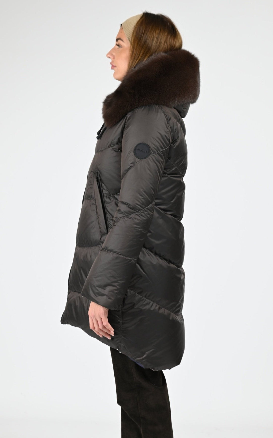 Doudoune Textile Femme Flo-Clo, modèle Clizia de couleur moro