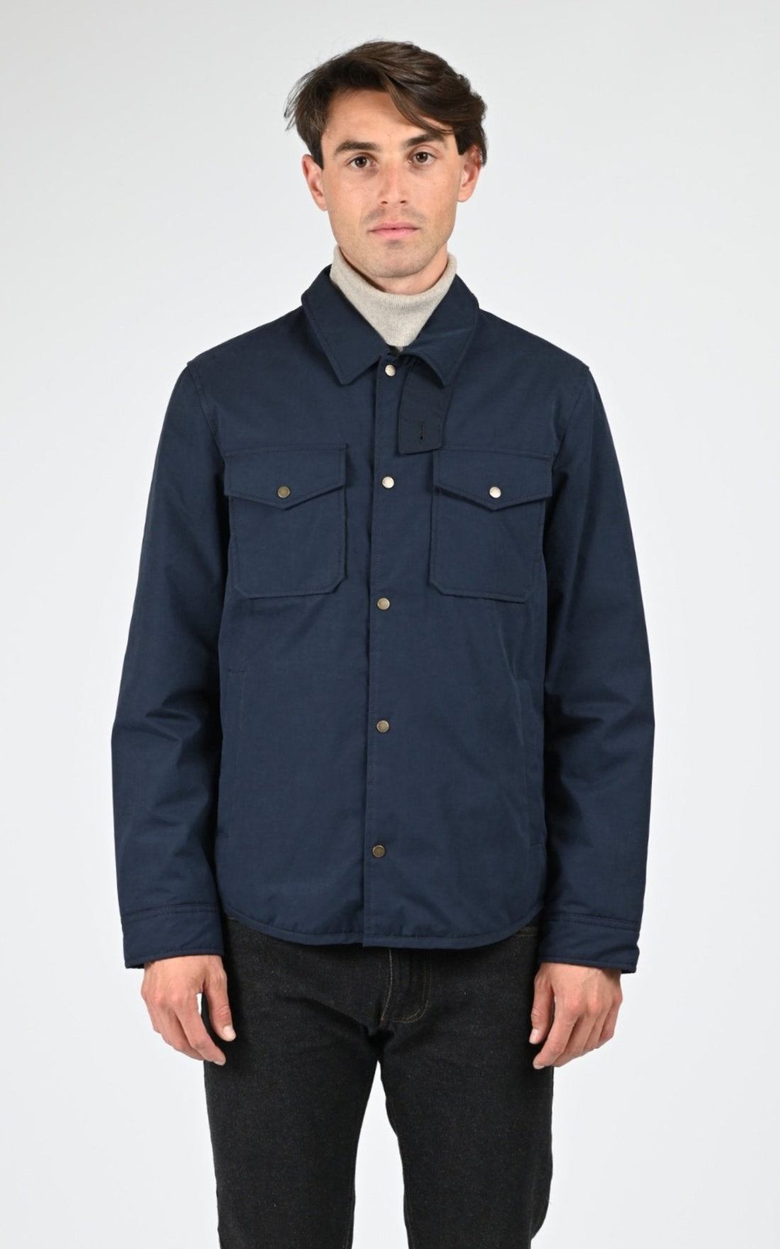 Veste Textile Homme Woolrich, modèle Cloth alaskan os2001 de couleur melton blue