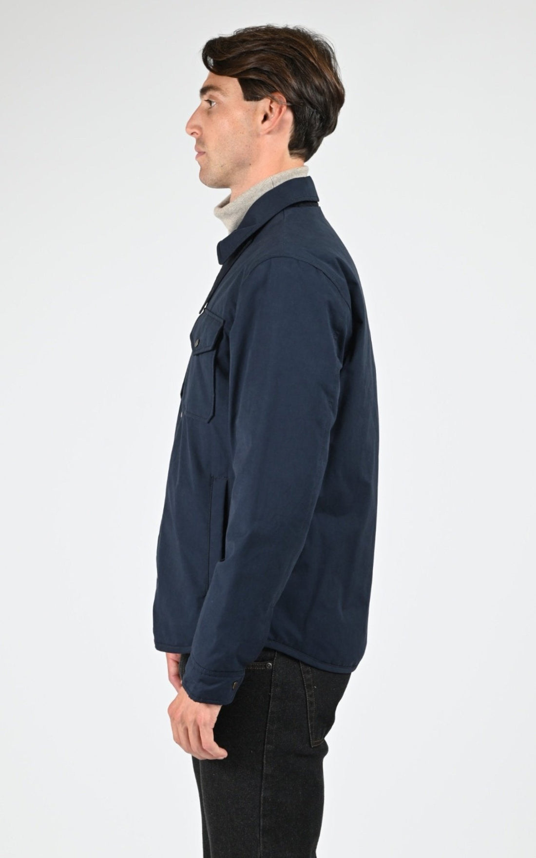 Veste Textile Homme Woolrich, modèle Cloth alaskan os2001 de couleur melton blue