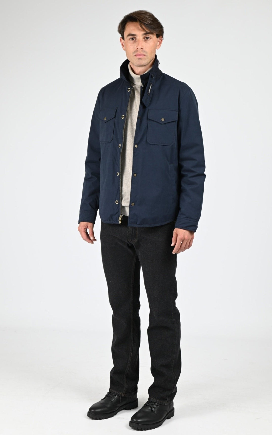 Veste Textile Homme Woolrich, modèle Cloth alaskan os2001 de couleur melton blue