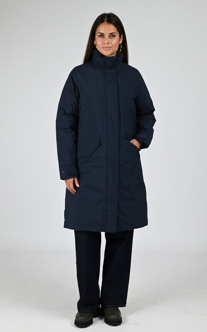 3/4 doudoune Textile Femme Woolrich, modèle Cloud lily ou2112 de couleur melton blue