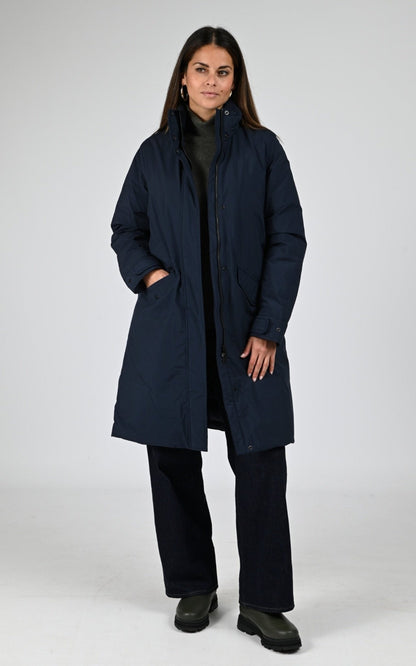 3/4 doudoune Textile Femme Woolrich, modèle Cloud lily ou2112 de couleur melton blue