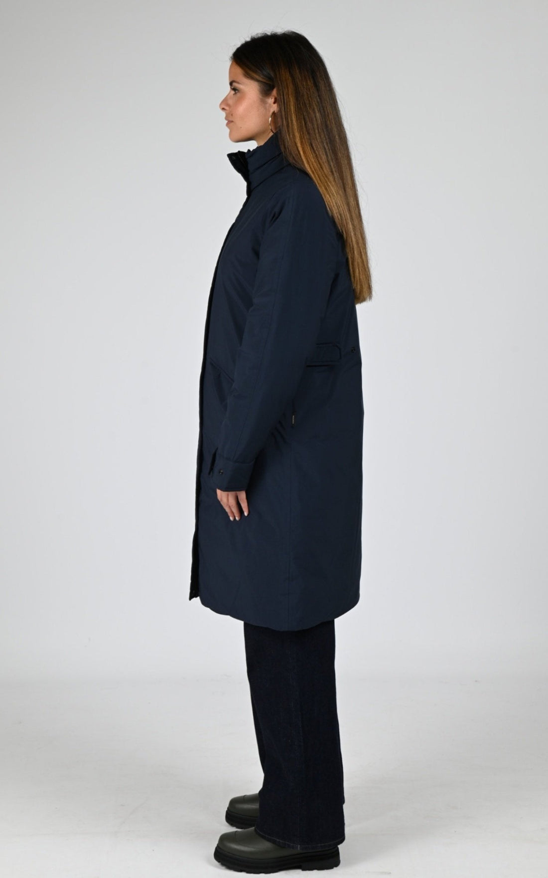 3/4 doudoune Textile Femme Woolrich, modèle Cloud lily ou2112 de couleur melton blue