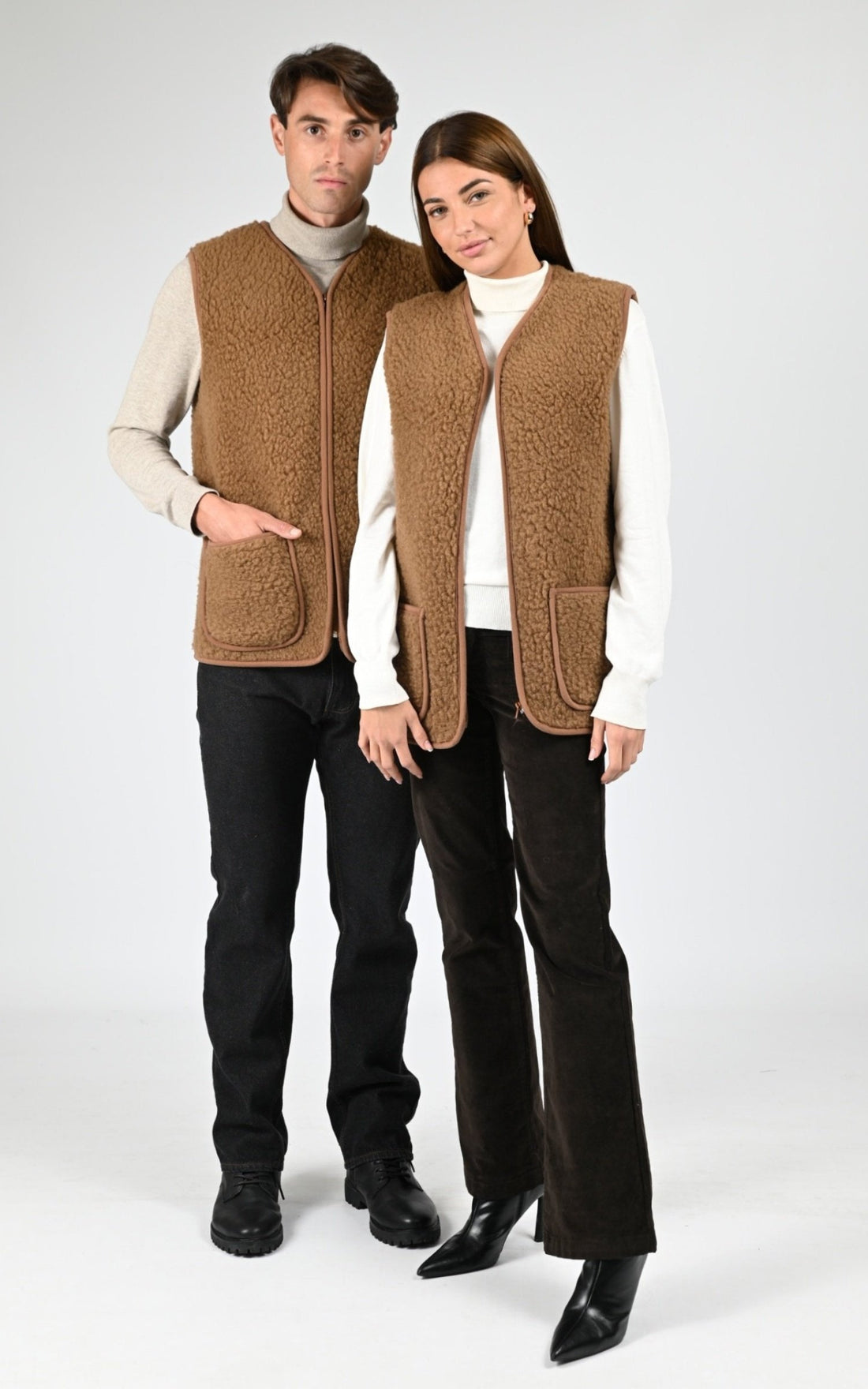 Gilet Textile Homme La Canadienne, modèle Cool de couleur marron