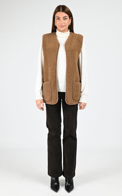 Gilet Textile Homme La Canadienne, modèle Cool de couleur marron